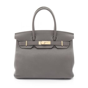 Hermes Hermès Birkin 30 Etain handbag in Taurillon Clemence leather, gray for women
