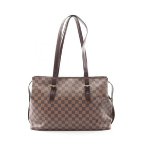 Louis Vuitton Chelsea Damier Ebene Tote Bag, Coated Canvas and Leather, Women's, Brown, N51119