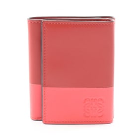 LOEWE Trifold Wallet, Leather, Women's, Red and Pink, 109.10.S26