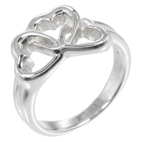 Tiffany & Co. Triple Heart Ring, Size 7, Sterling Silver, Approx. 3.55g, Women's
