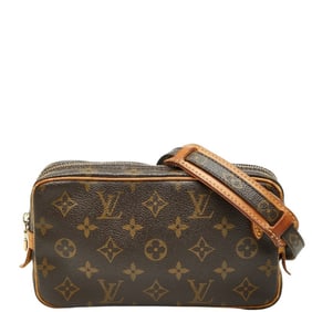 Louis Vuitton Monogram Pochette Marly Bandouliere Crossbody Shoulder Bag M51828 Brown Leather