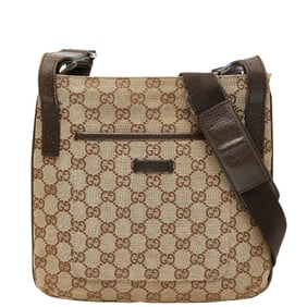 Gucci GG Canvas Crossbody Shoulder Bag 122793 Beige Brown Leather Women's GUCCI