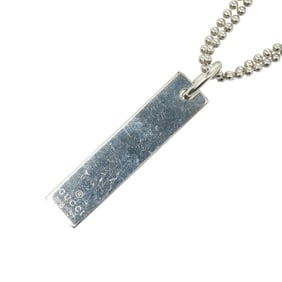 Gucci Plate Necklace with Ball Chain and Double Chain, SV925 Silver, Women's, GUCCI
