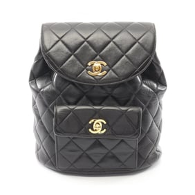 CHANEL Matelasse Backpack Bag in Lambskin Leather for Women, Black