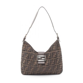 Fendi Mamma Bucket Zucca Shoulder Bag, Canvas and Leather, Women's, Brown