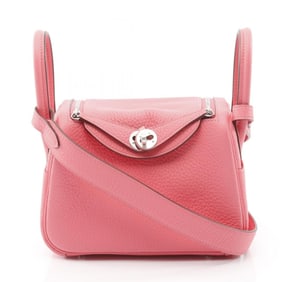 Hermes Hermès Lindy Mini Rose Azalee Shoulder Bag in Taurillon Clemence Leather, Pink