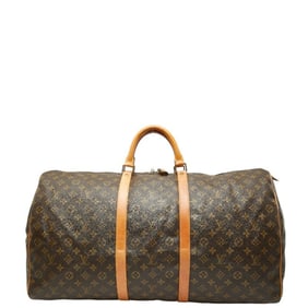 Louis Vuitton Monogram Keepall 60 Boston Bag/Travel Bag M41422 Brown Leather Women's LOUIS VUITTON