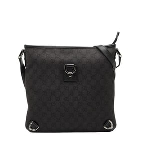 Gucci GG Canvas Abbey Crossbody Shoulder Bag 268642 Black Leather Women's GUCCI