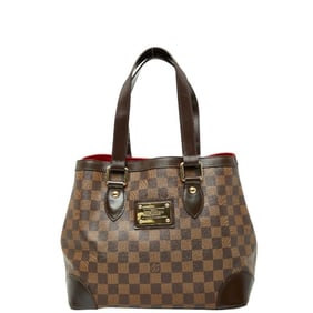 Louis Vuitton Damier Hampstead PM Tote Bag, Handbag N51205, Ebene Brown Leather, Women's, LOUIS