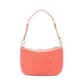 CHANEL Matelasse Shoulder Bag in Grained Calfskin Caviar, Orange