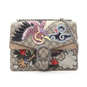 Gucci Dionysus GG Supreme Shoulder Bag, Coated Canvas and Suede, Women's, Beige Multicolor, 403348