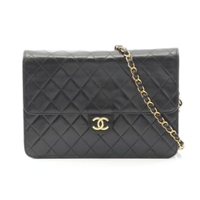 CHANEL Matelasse Shoulder Bag, Lambskin Leather, Women's, Black