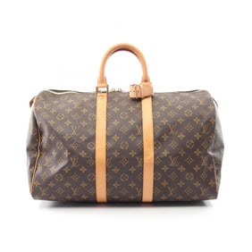 Louis Vuitton Keepall 45 Monogram Boston Bag, Coated Canvas and Leather, Brown, M41428, for Men