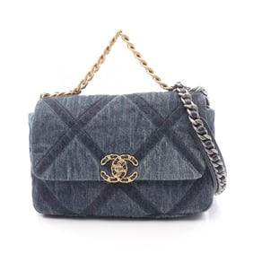 CHANEL 19 Disneuf Matelasse Shoulder Bag, Denim, Women's, Navy, AS1161