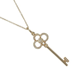 Tiffany & Co. Crown Key Necklace in 18K Yellow Gold with Diamonds, Approx. 4.55g.