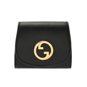 GUCCI Medium Black 725219 Women's Leather Chain Wallet, A Rank, Pre-owned, Ginzo