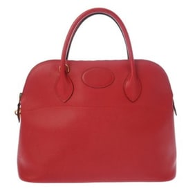 HERMES Bolide 37 2-Way Rouge H (circa 1991) Women's Couchvel Handbag, Pre-owned, Condition: B, Ginzo