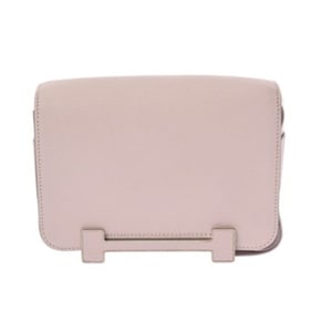 HERMES Geta, Mauve Pale, Chai, B Stamp (circa 2023), Women's Chevre Shoulder Bag, A Rank, Pre-owned,