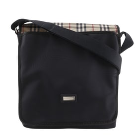 Burberry Nova Check Shoulder Bag, Black Nylon, A5 Size, Magnetic closure, Men's