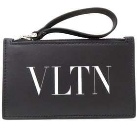 Like new Valentino Garavani card case wallet 0540LVN with coin purse in black leather 0678