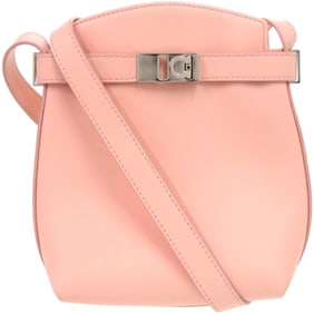 Salvatore Ferragamo Hug Gancini GG220630 Leather Pink Shoulder Bag 0567