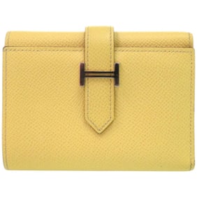 Hermès Bearn Combination H082983CK Epsom Leather Jaune Boussin Z Stamp (2021 Model) Tri-fold Wallet