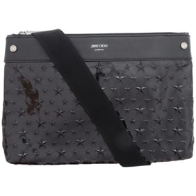 Jimmy Choo Star Embossed KIMI-N Patent Leather Black Shoulder Bag 0572 JIMMY CHOO