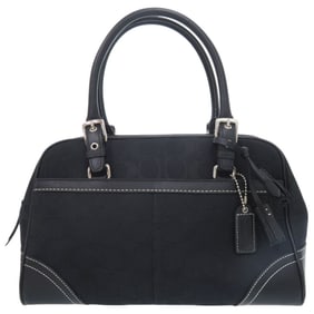 Coach Signature 8K05 Canvas and Leather Black Handbag 0803 COACH
