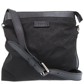 Gucci GG pattern Guccissima 510342 shoulder bag in leather and nylon, black, 1162 GUCCI