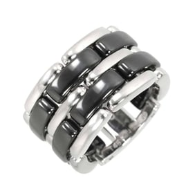 CHANEL Ultra #48 Large Ring, 18K White Gold with Black Ceramic 750