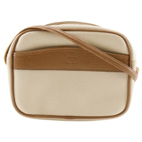 Christian Dior CD logo shoulder bag, vintage PVC, made in France, beige, with zipper, logo, for