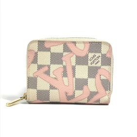 LOUIS VUITTON N60098 Damier Azur Tahiti Zippy Coin Purse, Wallet with Zip-Around Closure, Canvas,