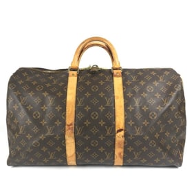 LOUIS VUITTON M41426 Monogram Keepall 50 Travel Bag, Handbag, Boston Canvas, Brown, Men's and