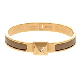 Like new Hermès Mini Click Medor PM Bracelet with Chataigne and Golden Rose Hardware, 2025, 0461
