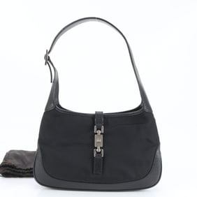 Gucci Jackie Leather Shoulder Bag, One-Shoulder, 001 3735, Black with Silver Hardware, Women's