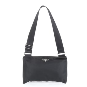 Prada Tessuto Nylon Triangle Logo Leather Shoulder Bag One-Shoulder for Women