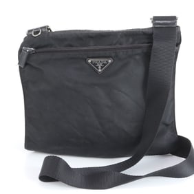 Prada Tessuto Nylon Triangle Logo Shoulder Bag Messenger Black Men's