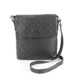 Gucci Guccissima Leather Messenger Shoulder Bag 223666 Black Men's