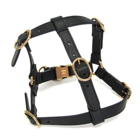 Gucci Interlocking G Pet Harness Size S 692963 Dog Harness Leather Black