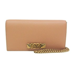 Gucci Interlocking G 746056 Women's Leather Chain/Shoulder Wallet Light Brown
