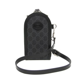 Gucci Interlocking G Phone Shoulder Bag 724357 Men,Women GG Supreme,Leather Shoulder Bag Black