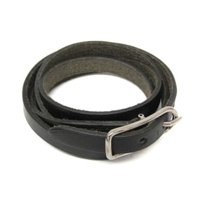 Hermes Hapi API I 4-strand Bracelet Choker Leather,Metal Bangle Silver,Black