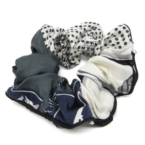 Hermes Equestre Scrunchie Silk Women's Scrunchie Gray,White