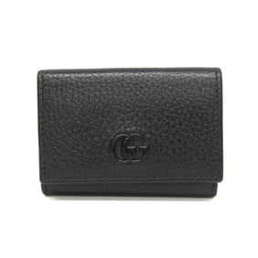 Gucci Double G 735212 Women,Men Leather Wallet (tri-fold) Black
