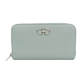 Salvatore Ferragamo Gancini 22 0405 Women's Leather Long Wallet (bi-fold) Light Green