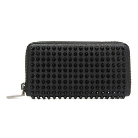 Christian Louboutin Panettone Spike 1165044 Women,Men  Calfskin Long Wallet (bi-fold) Black