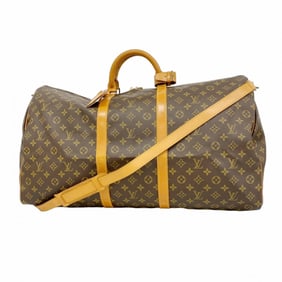 Louis Vuitton Monogram Keepall Bandouliere 60 Boston Bag M41412 Brown Men's and Women's