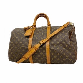 Louis Vuitton Monogram Keepall Bandouliere 50 Boston Bag M41416 Brown Men's and Women's