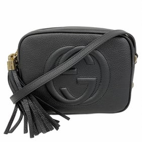 Gucci Soho Shoulder Bag 308364 Leather Black Women's