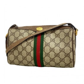Gucci GG Canvas Sherry Line Shoulder Bag 89 02 018 Brown Women's
